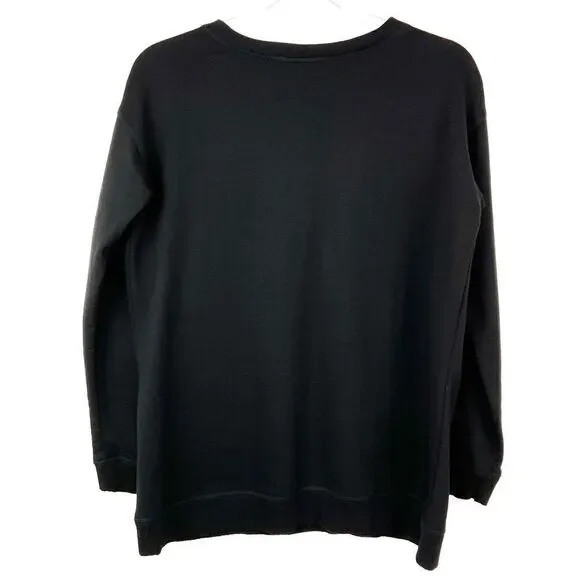 Cloud Chaser Black Lace Up Sweatshirt Medium - Picture 4 of 5